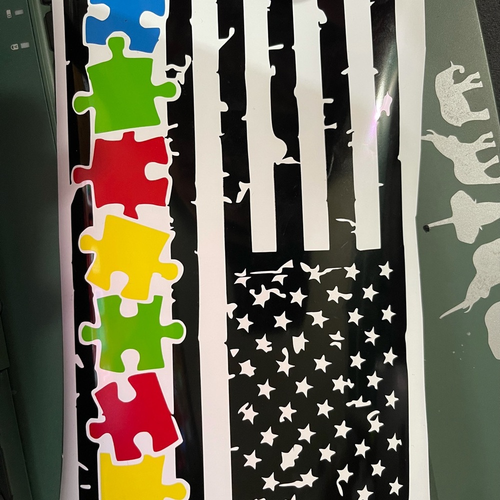 Autism awareness with flag